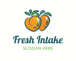 Fresh Peach Fruit logo design