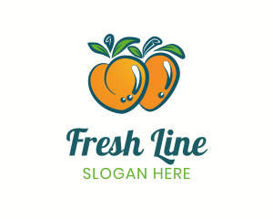 Fresh Peach Fruit logo design