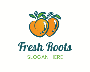 Fresh Peach Fruit logo design