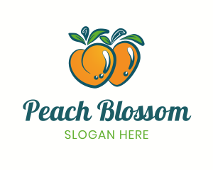 Fresh Peach Fruit logo design