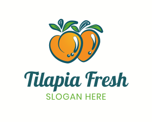 Fresh Peach Fruit logo design