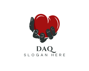 Valentine Hand Heart Logo