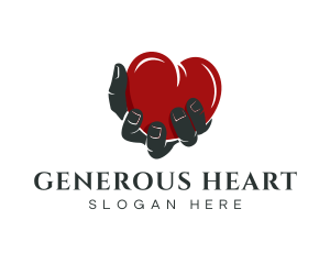 Valentine Hand Heart logo design