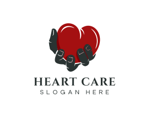 Cardiology - Valentine Hand Heart logo design