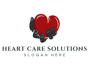 Valentine Hand Heart logo design