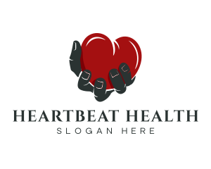 Cardiology - Valentine Hand Heart logo design