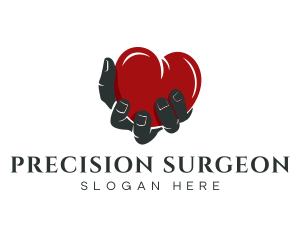Surgeon - Valentine Hand Heart logo design