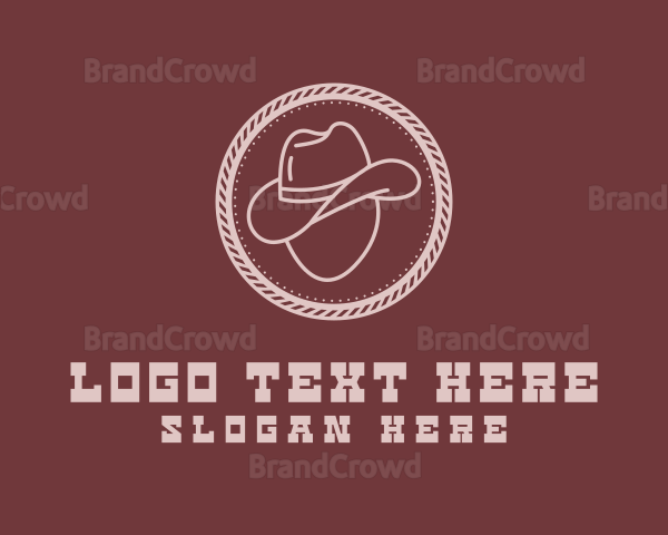 Hipster Rope Cowboy Hat Logo