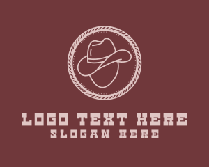 West - Hipster Rope Cowboy Hat logo design