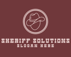 Hipster Rope Cowboy Hat logo design