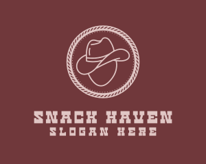 Hipster Rope Cowboy Hat logo design