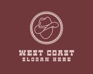 Hipster Rope Cowboy Hat logo design