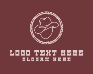 Hipster Rope Cowboy Hat Logo