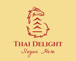 Thailand - Asian Dragon Temple logo design