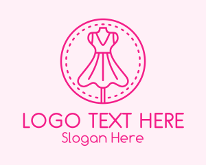 Dressmaker - Pink Fashion Dress Boutique logo design