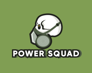 Squad - Skull Gas Mask Gaming logo design