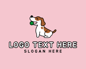 Cute Dog - Pet Dog Ball logo design