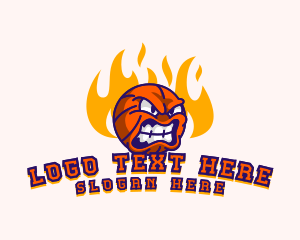 League - Fire Basketball League logo design