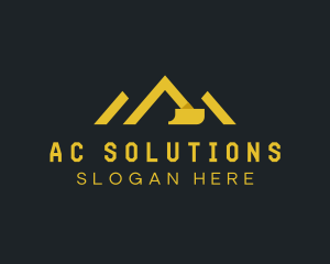 Mountain Excavation Letter A logo design