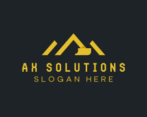 Mountain Excavation Letter A logo design