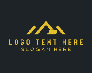 Yellow - Mountain Excavation Letter A logo design