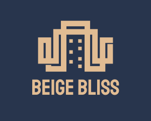 Beige Condominium Building logo design