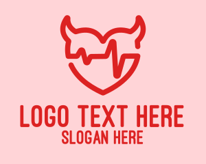 Organ - Red Devil Heart logo design