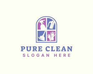 House Chores Cleaning Maintenance logo design