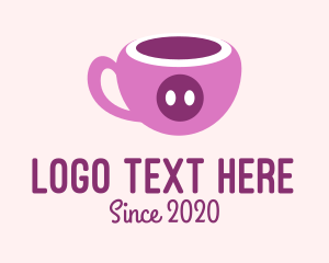 Coffee - Pink Pig Cup logo design