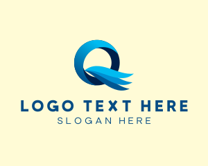 Life - Water Stream Letter Q logo design