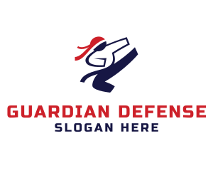 Self Defense - Karate Taekwondo Kick logo design