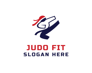 Judo - Karate Taekwondo Kick logo design