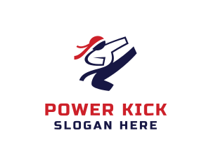 Kick - Karate Taekwondo Kick logo design