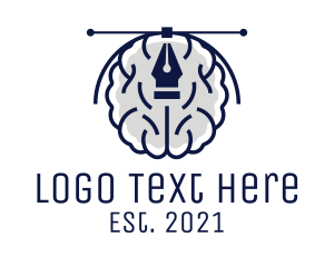 Thinking - Creative Designer Brain logo design