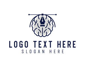 Poet - Creative Designer Brain logo design