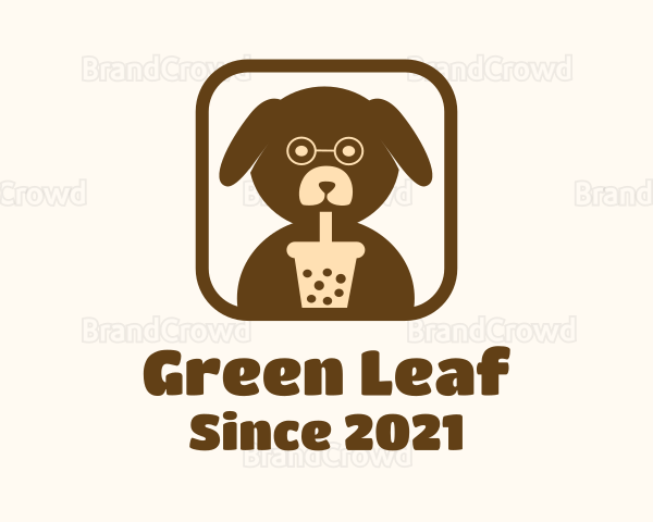 Milk Tea Puppy Dog Logo