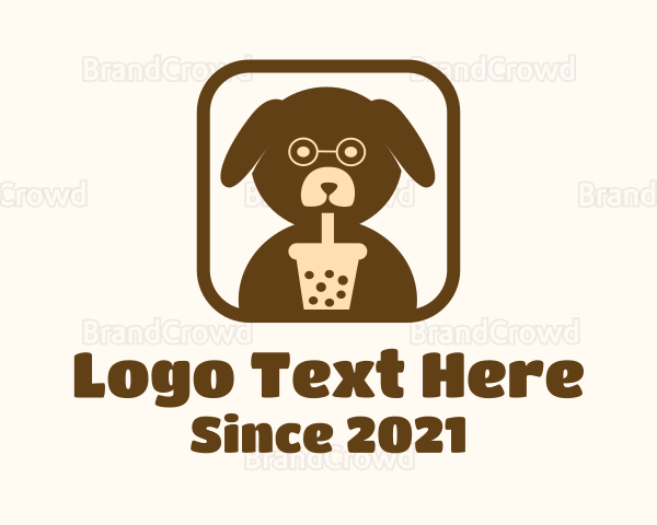 Milk Tea Puppy Dog Logo