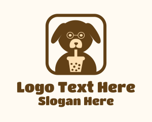 Milk Tea Puppy Dog Logo