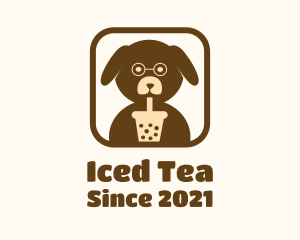 Milk Tea Puppy Dog logo design