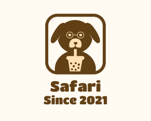 Boba-milk-tea - Milk Tea Puppy Dog logo design