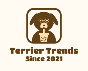 Terrier - Milk Tea Puppy Dog logo design