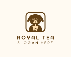 Milk Tea Puppy Dog logo design