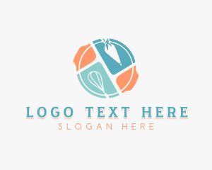 Strainer - Baking Desserts Kitchen logo design