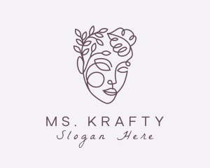 Facial Care - Botanical Face Woman logo design