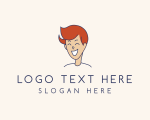 Redhead - Happy Teenage Boy logo design