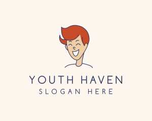 Teenager - Happy Teenage Boy logo design