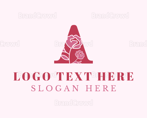 Rose Floral Letter A Logo