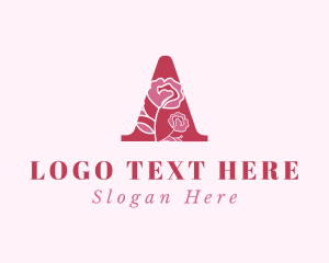 Dermatology - Red Roses Letter A logo design