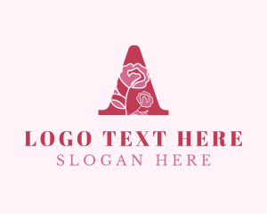Letter - Rose Floral Letter A logo design