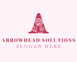 Rose Floral Letter A logo design